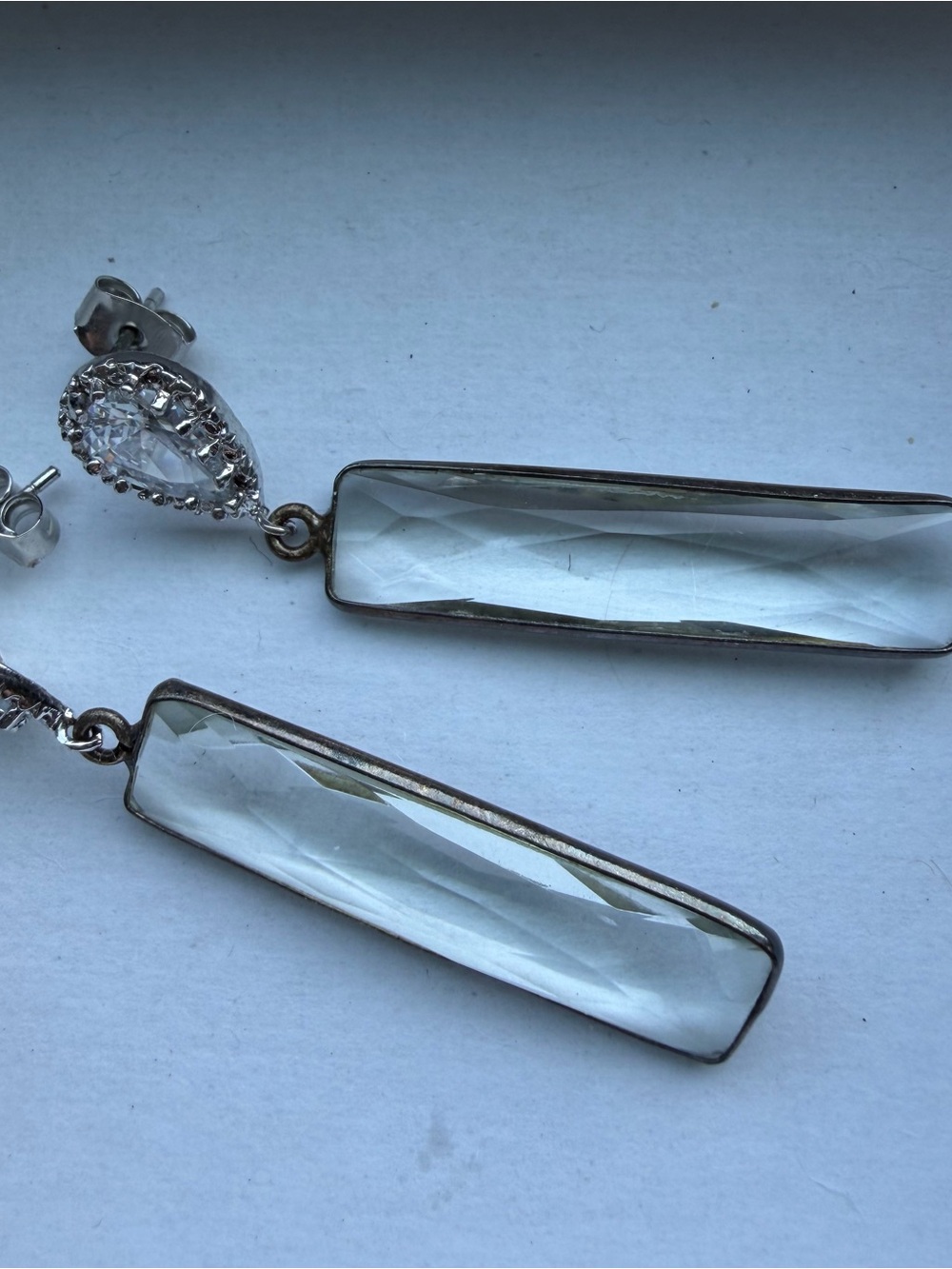 VALENTINE ROUGE clear crystal earrings